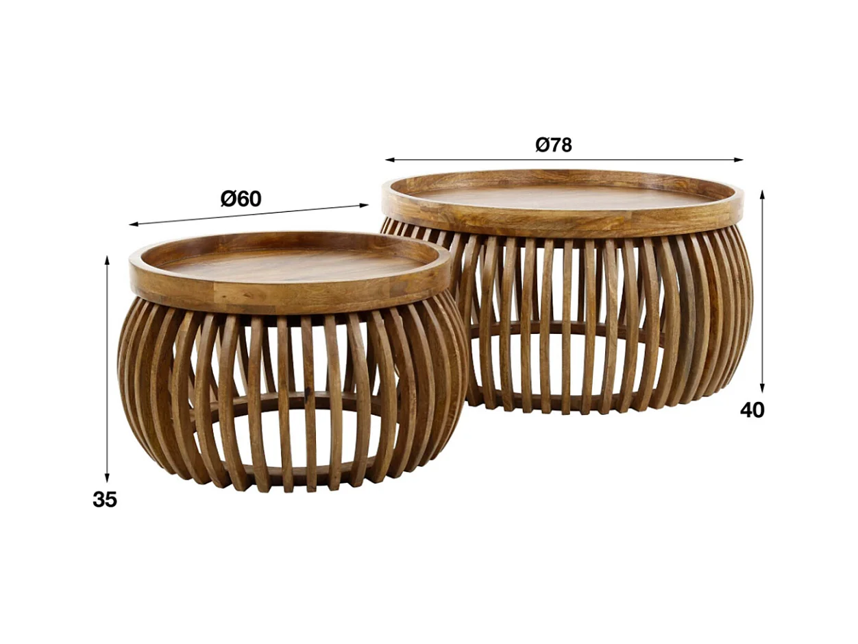 Set - marron Bois - 78 x 78 cm - LANI