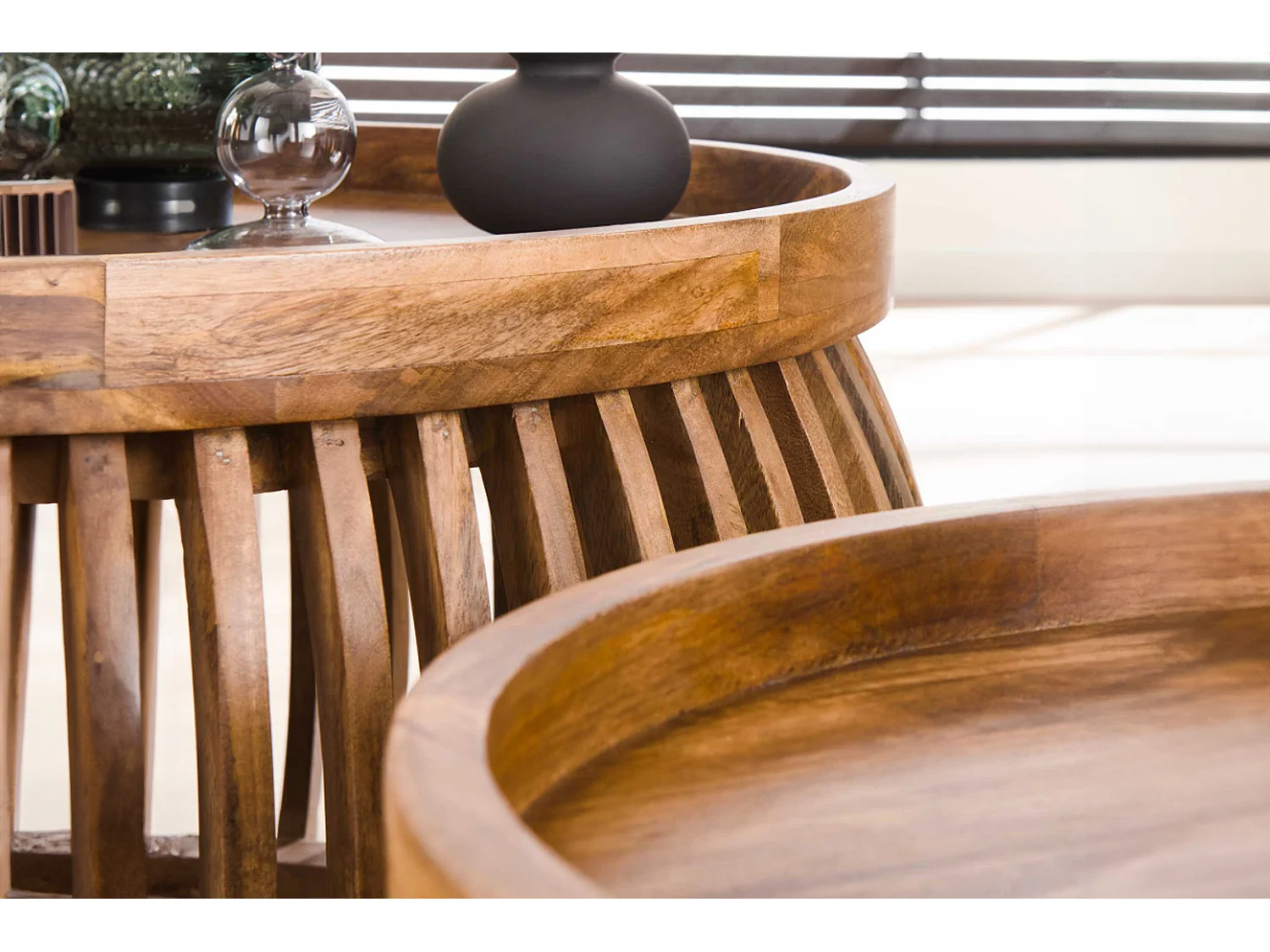 Set - Braun Holz - 78 x 78 cm - LANI