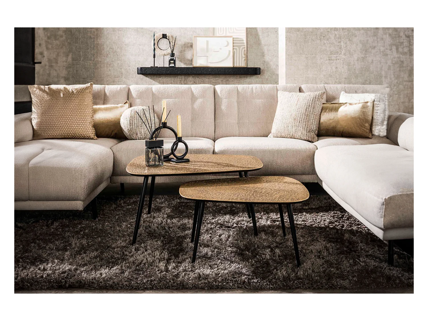 Set - bronze métal - 80 x 70 cm - LAUCA