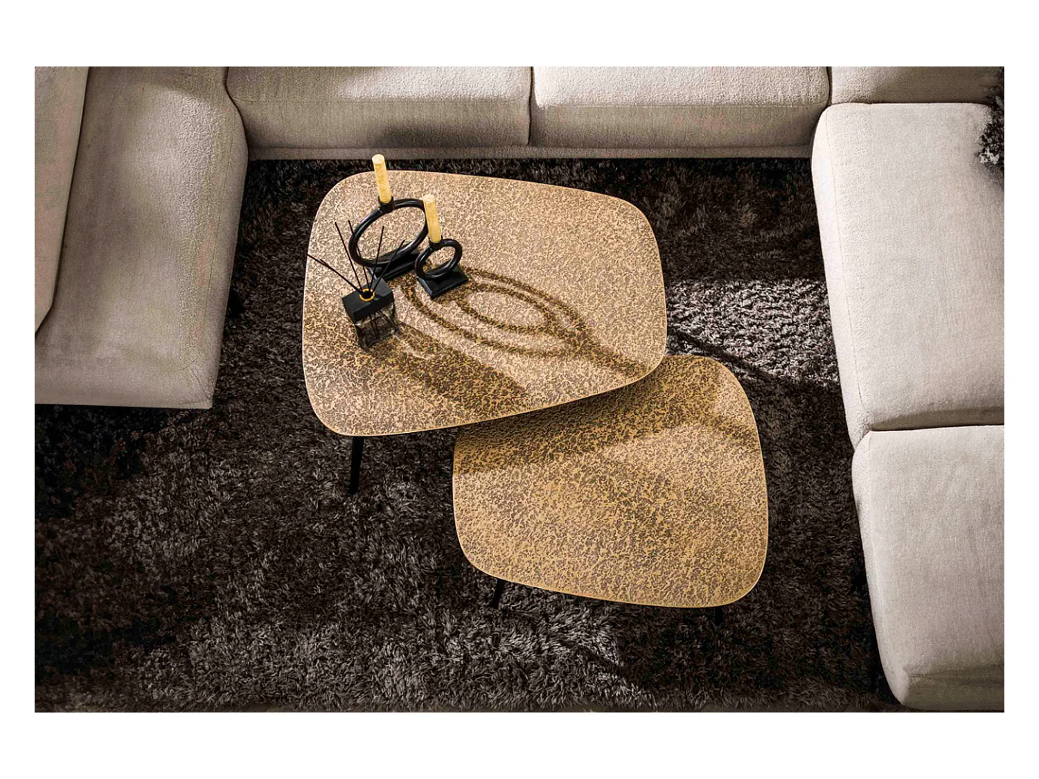 Set - bronze métal - 80 x 70 cm - LAUCA