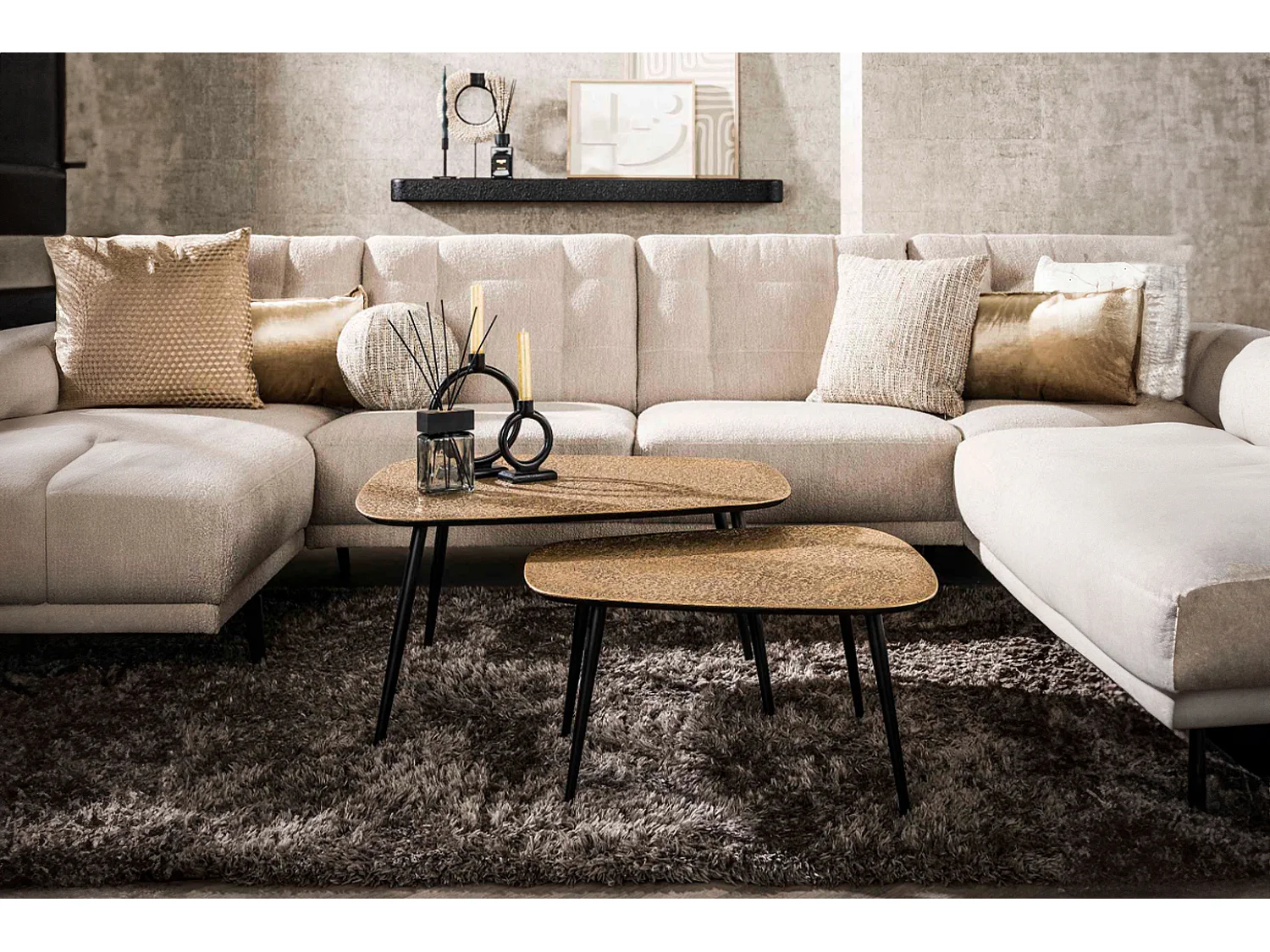 Set - bronzo metallo - 80 x 70 cm - LAUCA