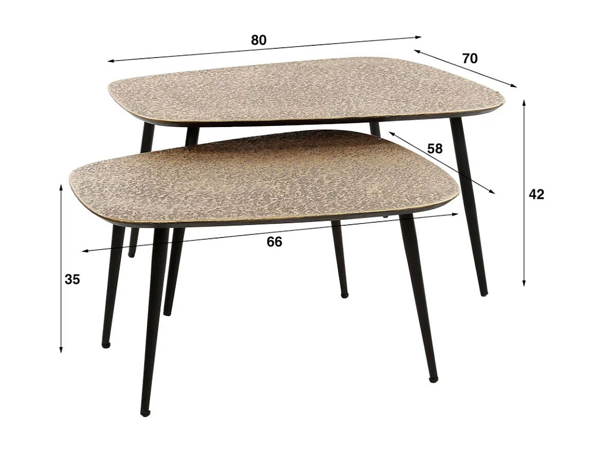 Set - bronzo metallo - 80 x 70 cm - LAUCA