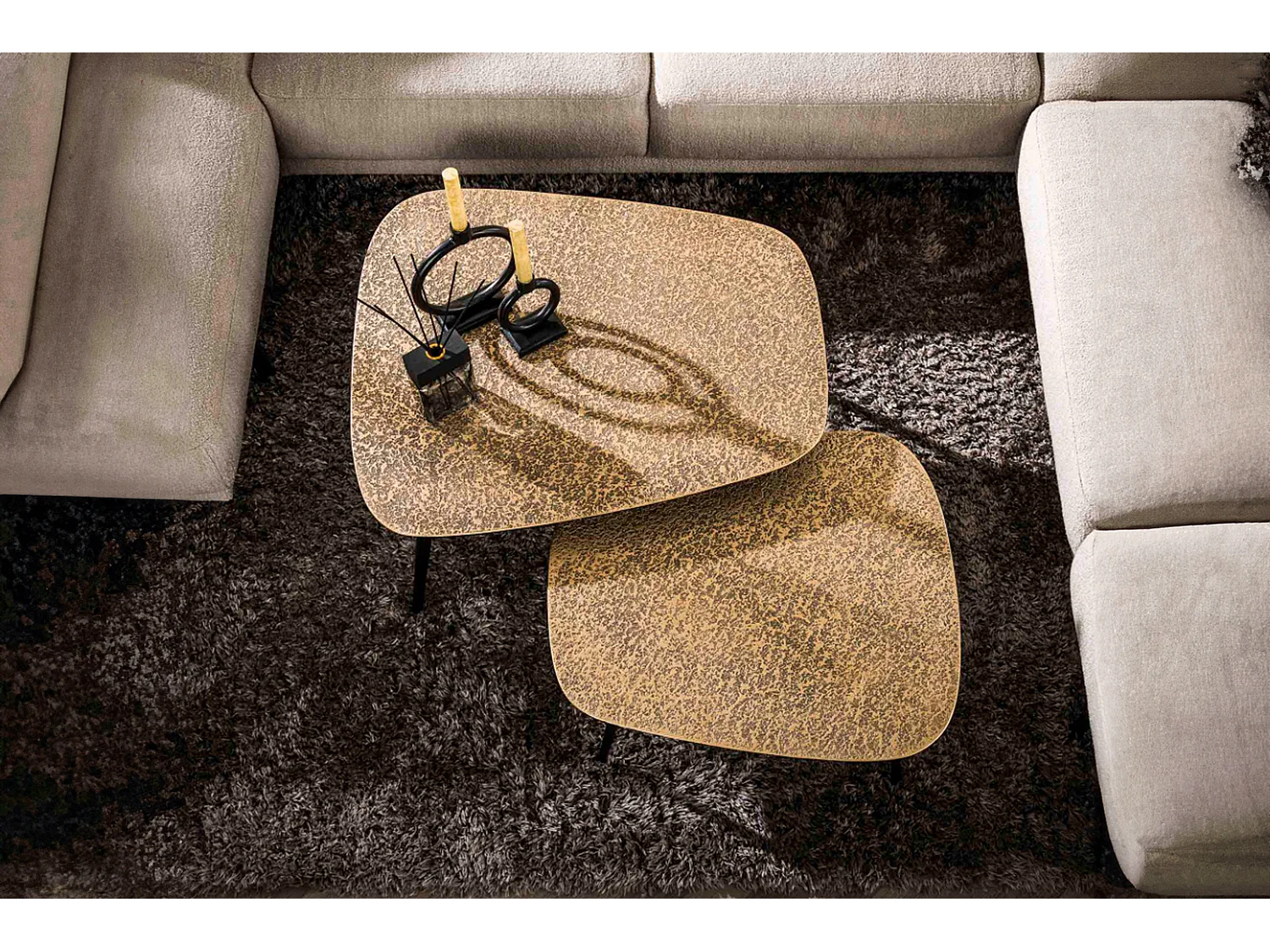 Set - bronzo metallo - 80 x 70 cm - LAUCA