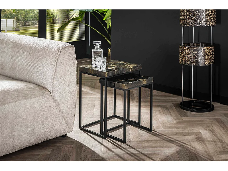 Beistelltisch - Schwarz Holz - 47 x 34 cm - ESCADO