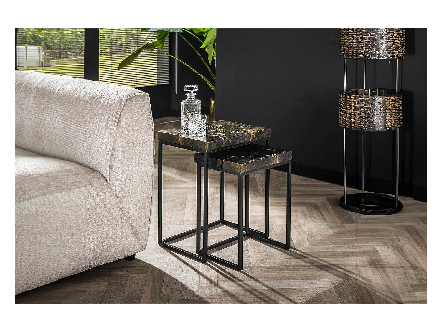 Table d'appoint - Noir Bois - 47 x 34 cm - ESCADO