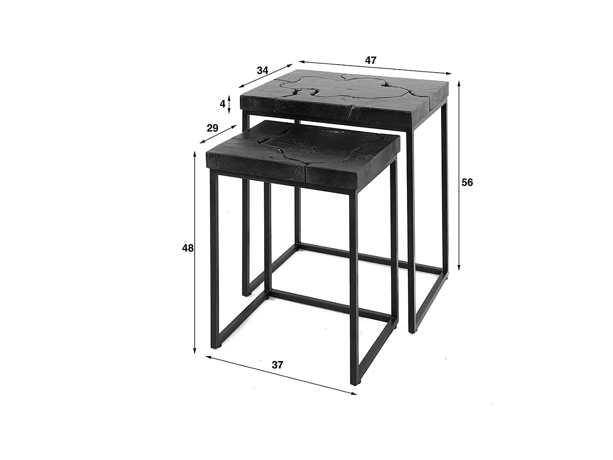 Table d'appoint - Noir Bois - 47 x 34 cm - ESCADO