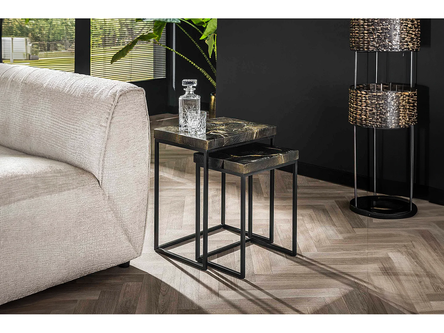 Tavolino - Nero Legno - 47 x 34 cm - ESCADO