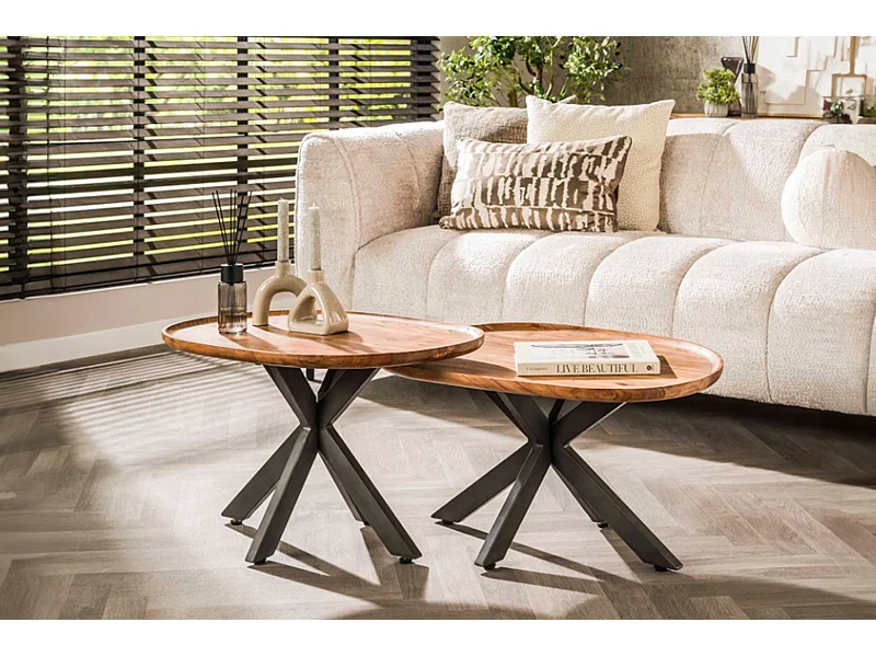 Stel in - Bruin Hout - 70 x 48 cm - RUBY