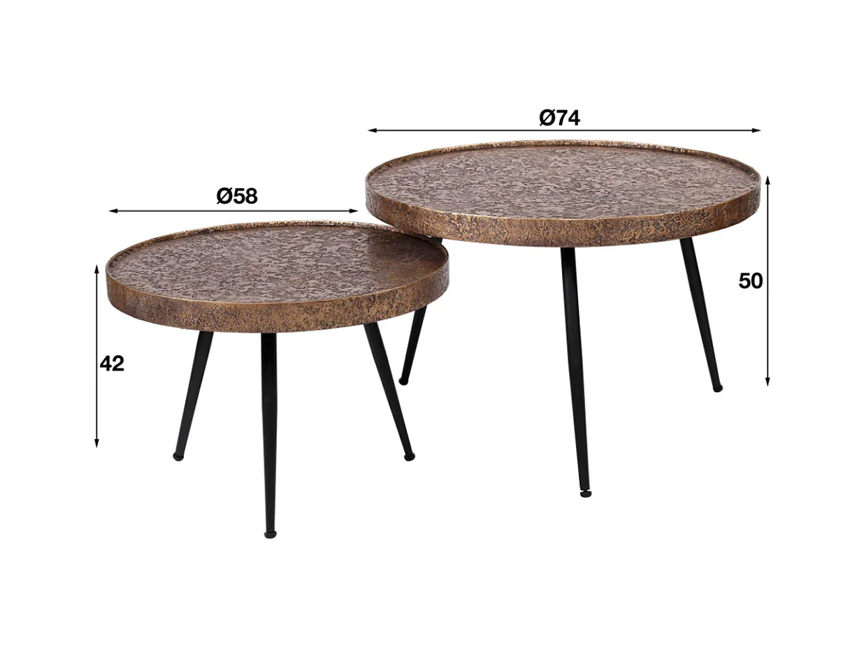 Set - bronze métal - 74 x 74 cm - ARINOS