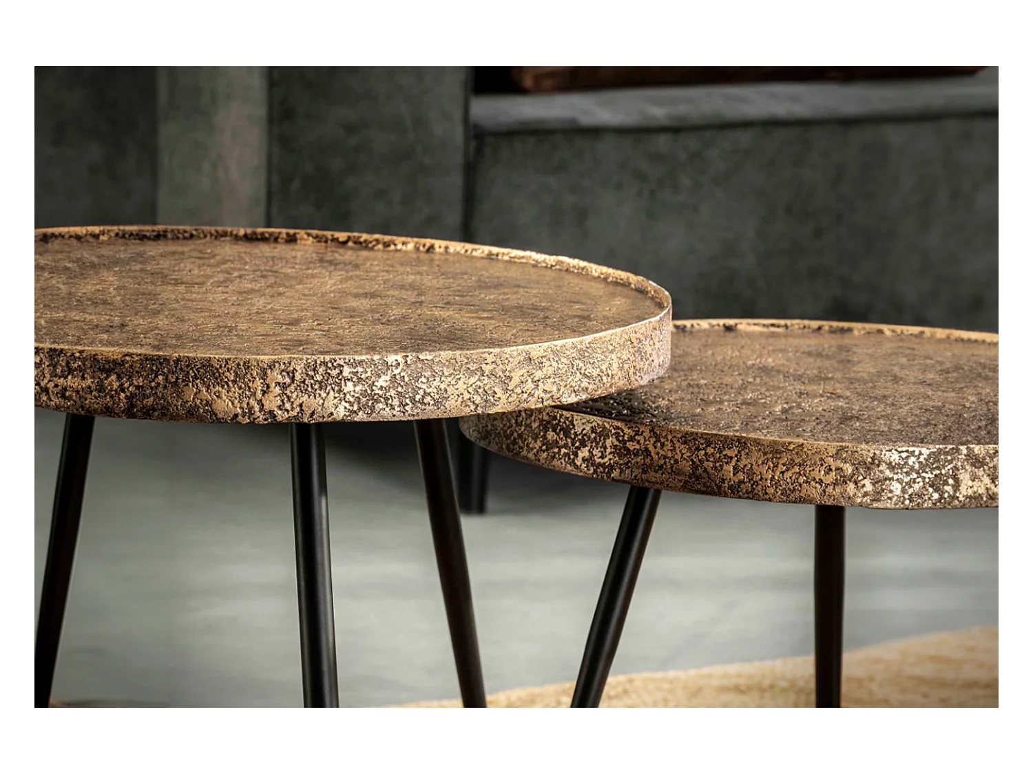 Set - bronze métal - 74 x 74 cm - ARINOS