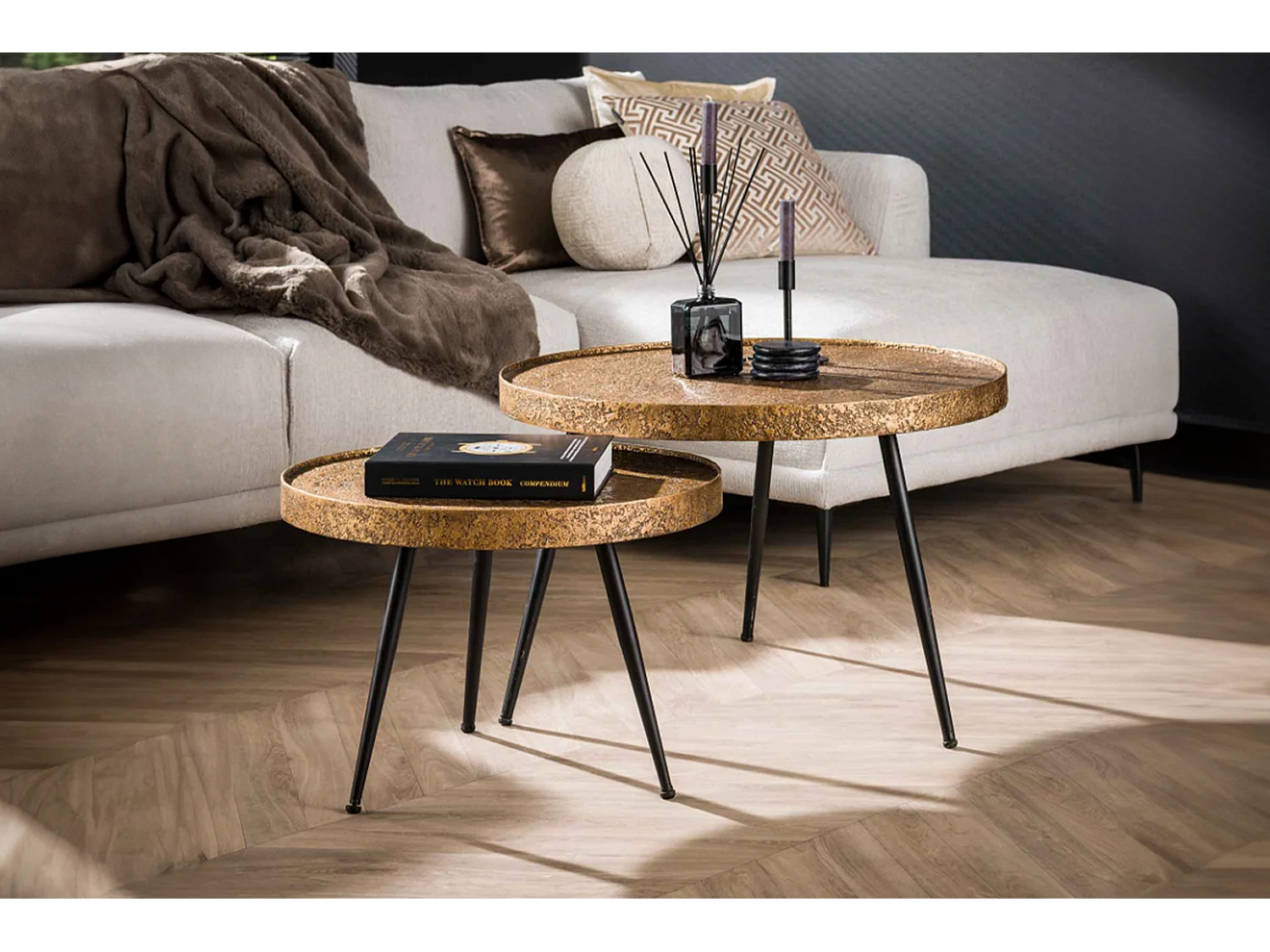 Set - bronzo metallo - 74 x 74 cm - ARINOS