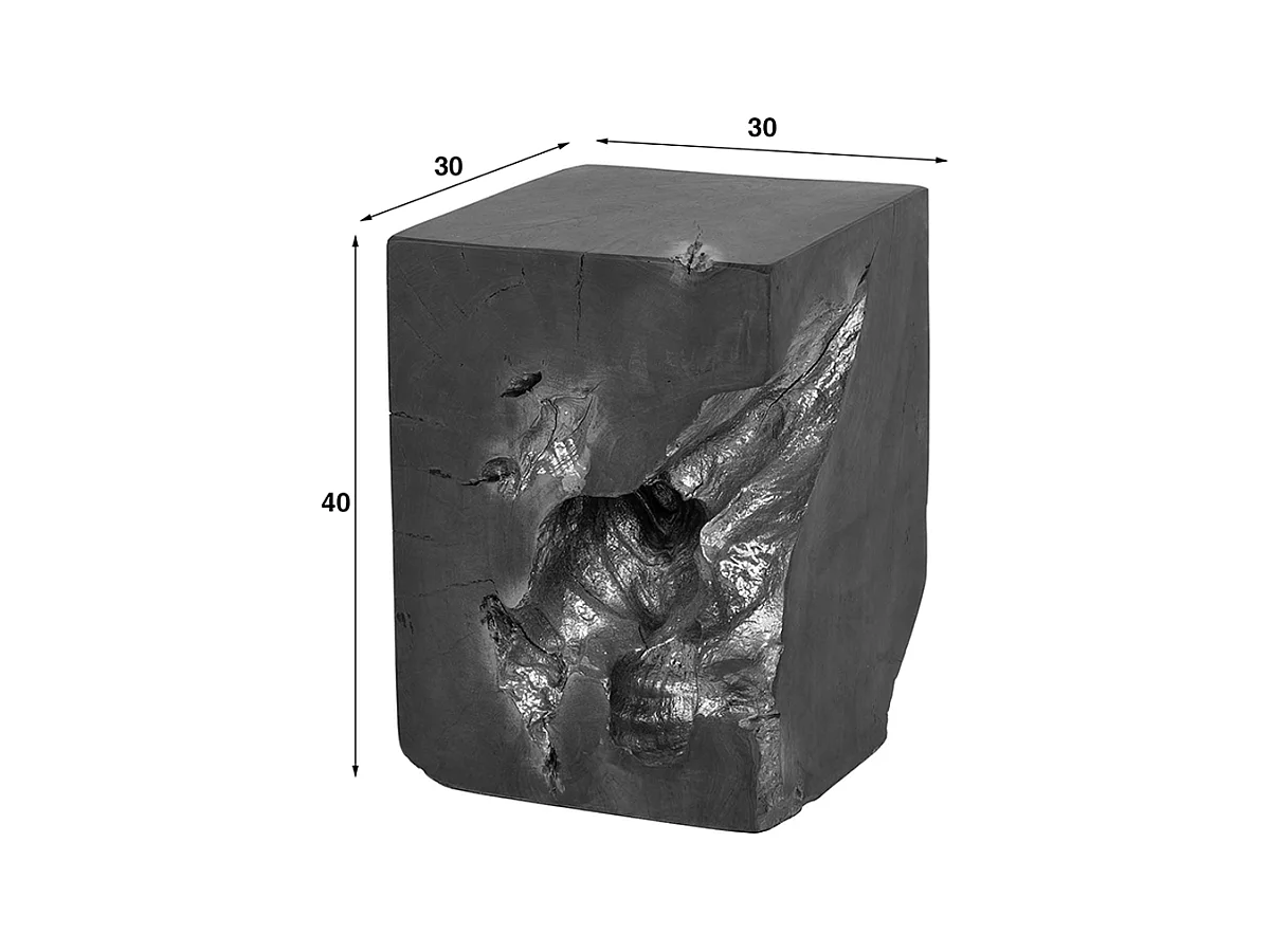 Bijzettafel - Grijs Hout - 30 x 30 cm - KURA