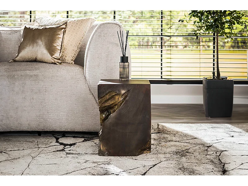 Table d'appoint - Gris Bois - 30 x 30 cm - KURA