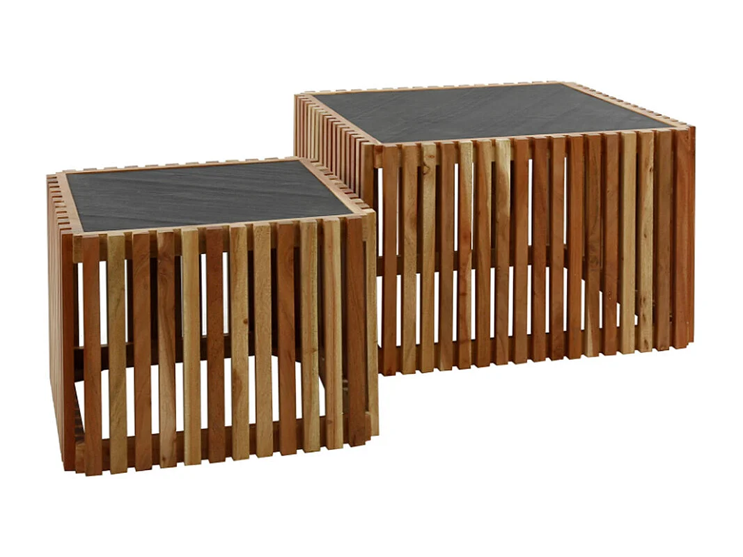 Stel in - Zwart Steen - 58 x 58 cm - INARU