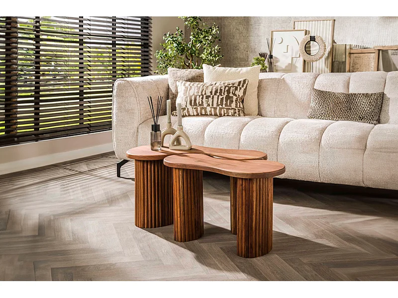 Set - marron Bois - 80 x 45 cm - MALIKA