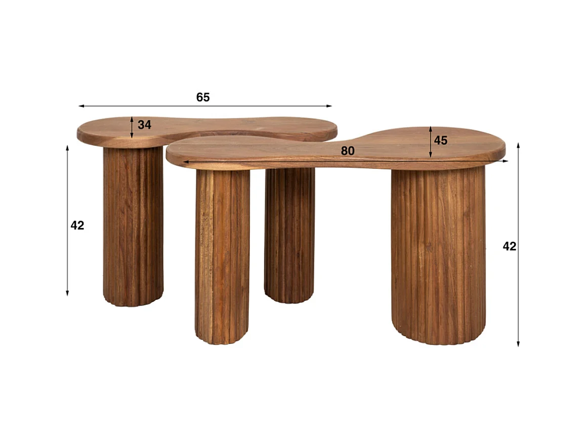 Set - marron Bois - 80 x 45 cm - MALIKA