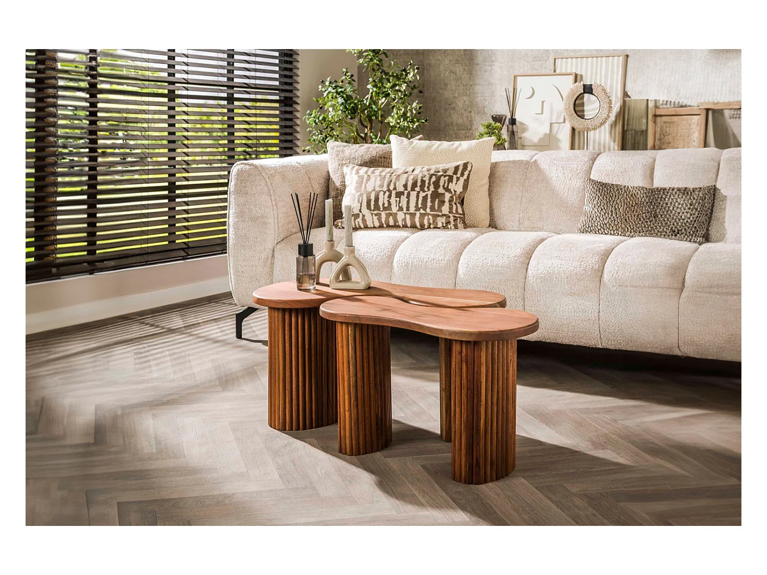 Set - marrón Madera - 80 x 45 cm - MALIKA