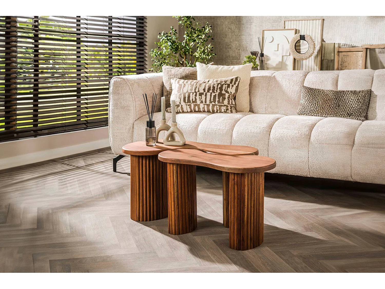 Set - Braun Holz - 80 x 45 cm - MALIKA