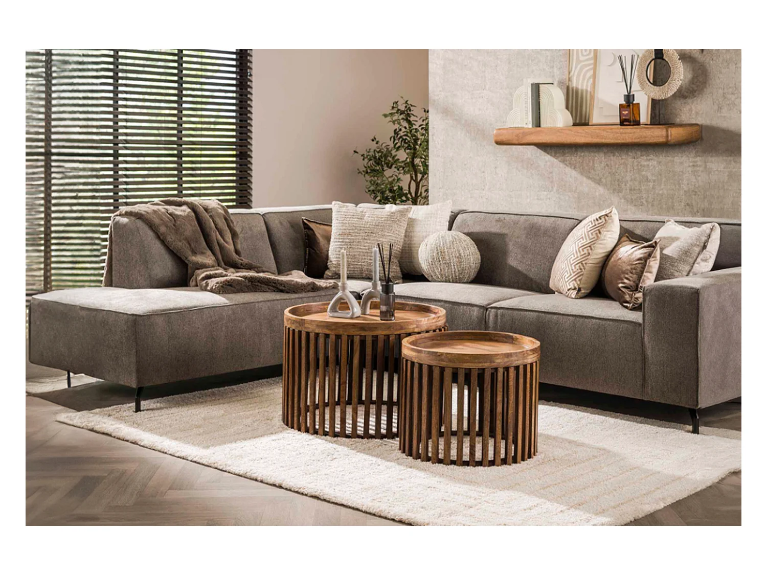 Set - marron Bois - 65 x 65 cm - LANI