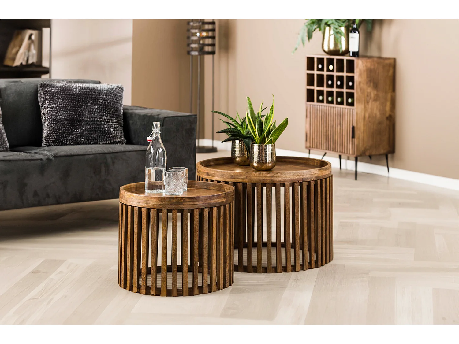 Set - marron Bois - 65 x 65 cm - LANI