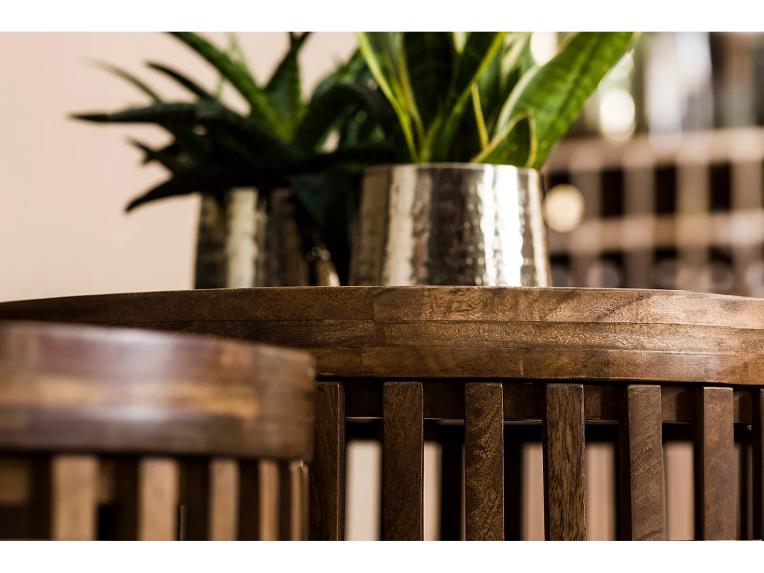 Set - Braun Holz - 65 x 65 cm - LANI