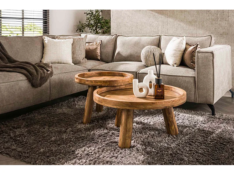 Set - Braun Holz - 80 x 80 cm - FLORA