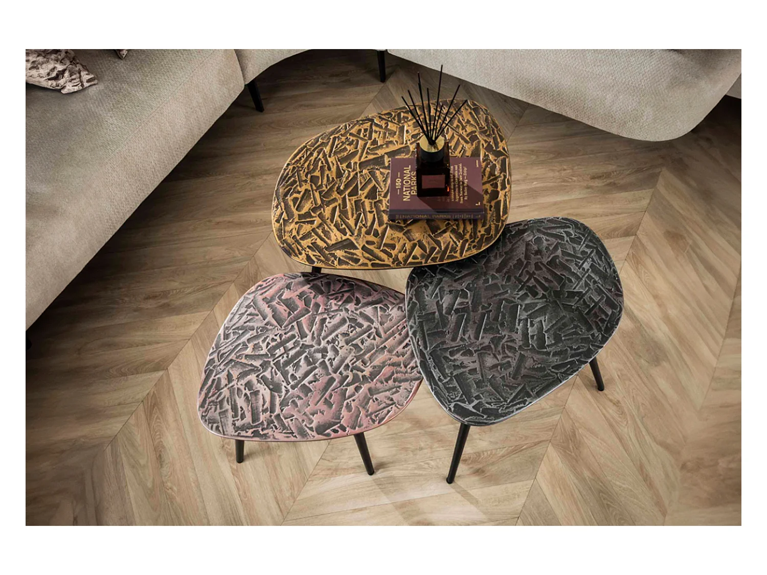 Set - multicolore métal - 62 x 51 cm - YATA