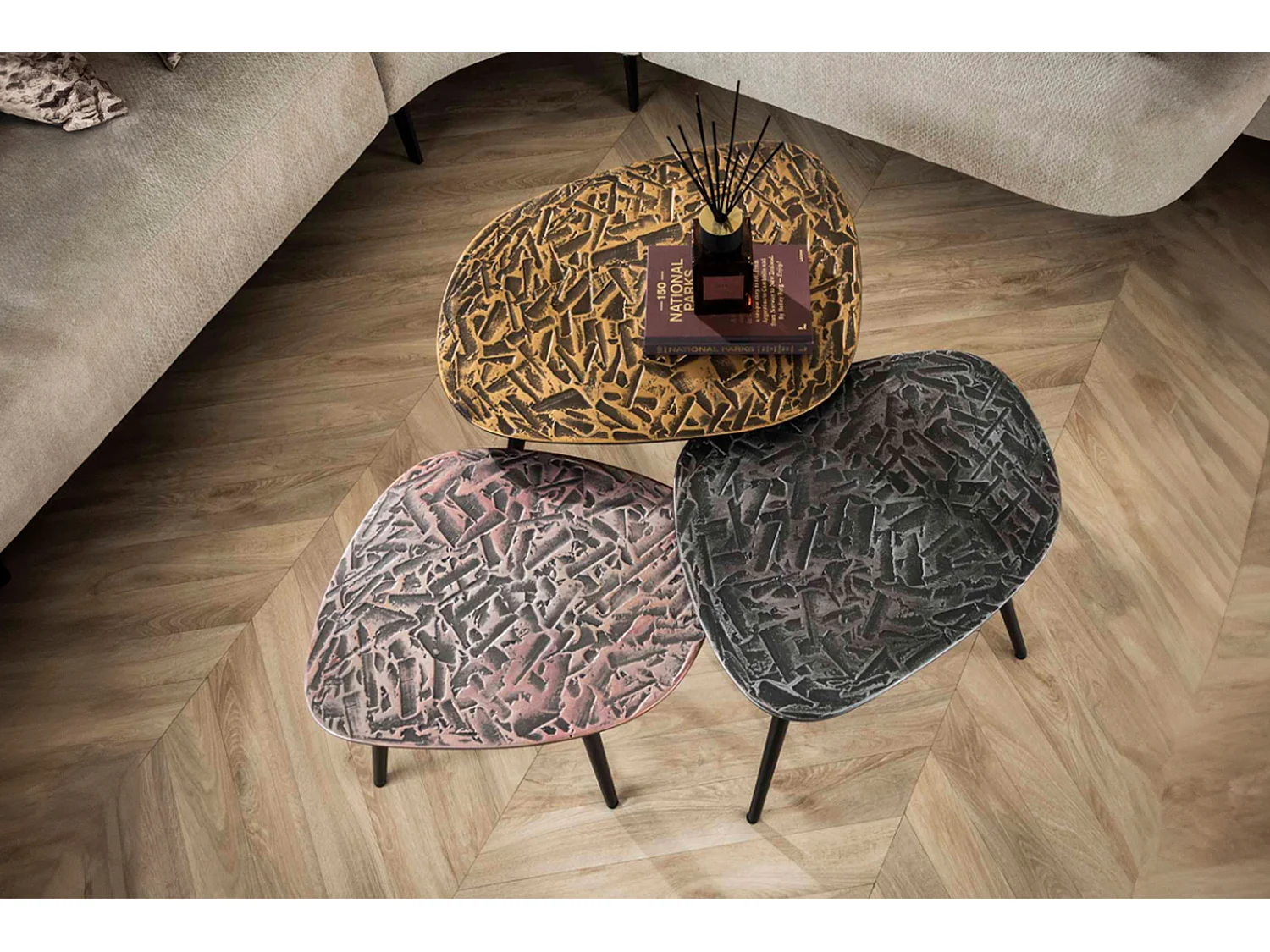 Set - multicolore métal - 62 x 51 cm - YATA