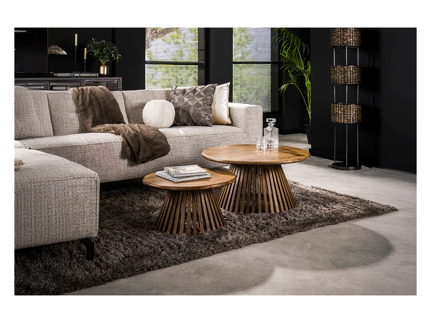 Set - marron Bois - 80 x 80 cm - LANI