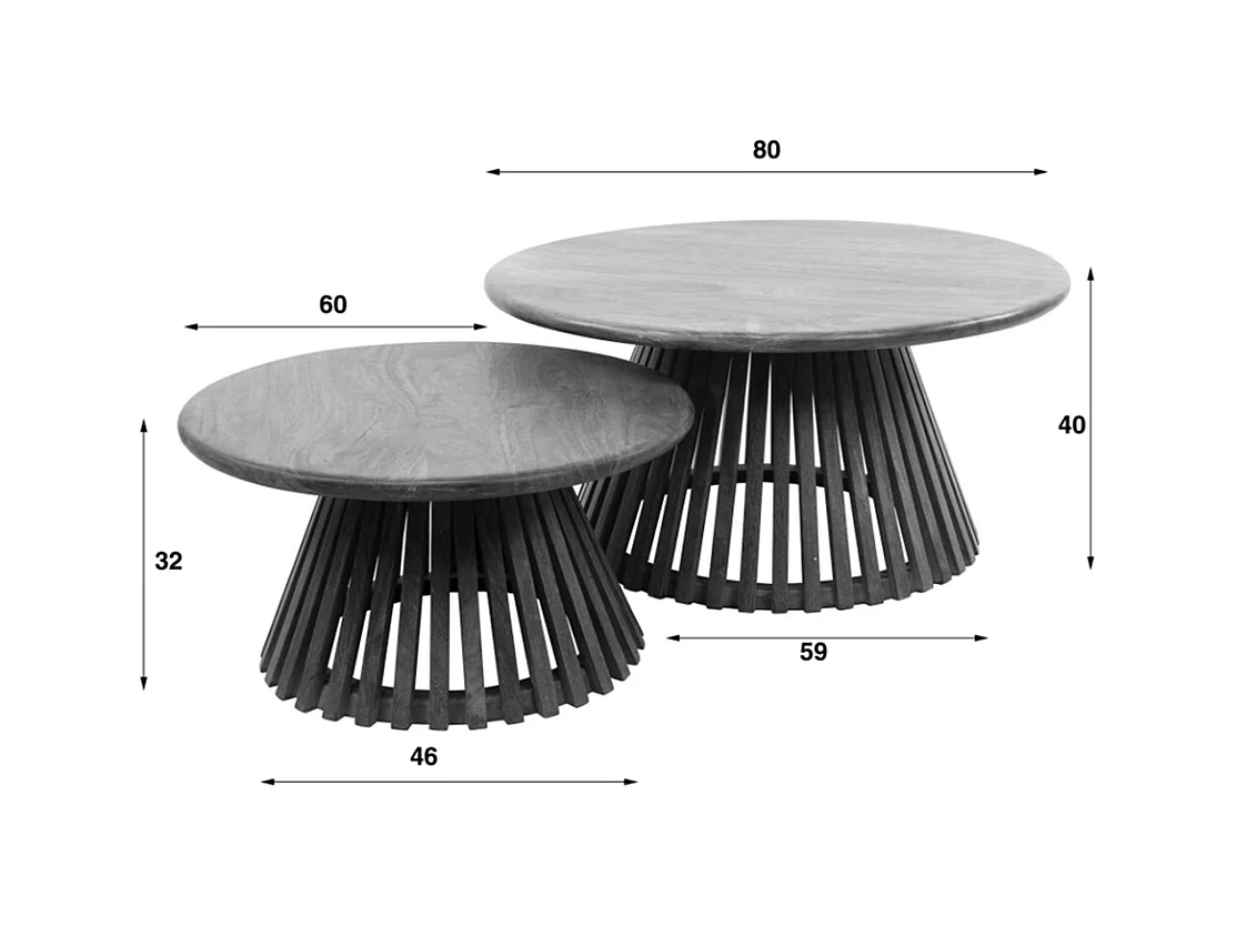 Set - marron Bois - 80 x 80 cm - LANI