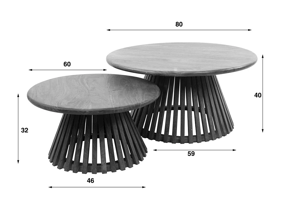 Set - marrone Legno - 80 x 80 cm - LANI