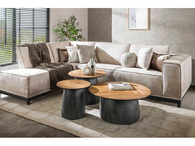 Set - marrón Madera - 80 x 80 cm - LUJAN