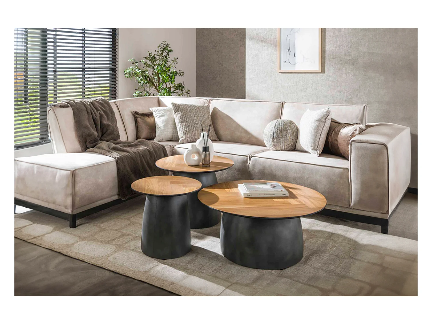 Set - marron Bois - 80 x 80 cm - LUJAN
