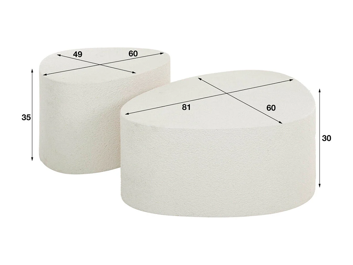 Set - bianco Marmo - 81 x 60 cm - CANOAS