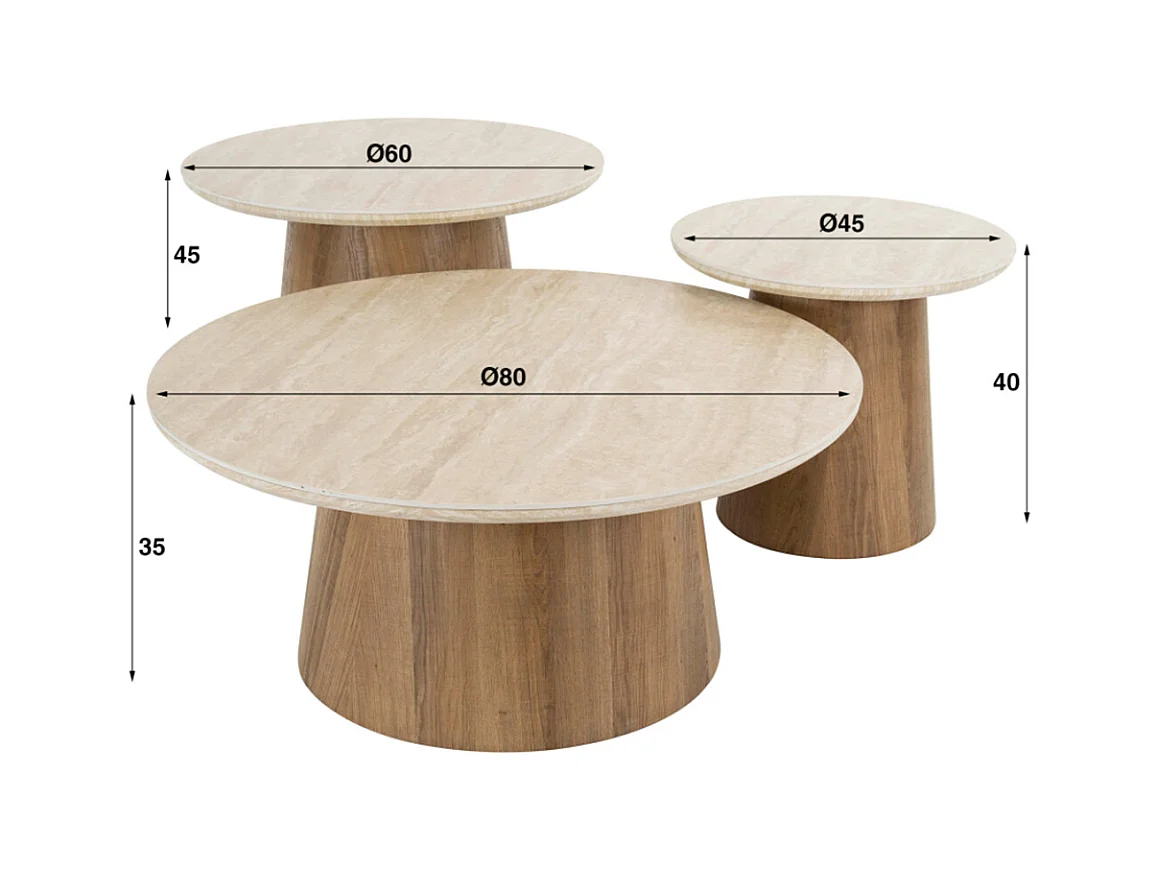 Set - blanc céramique - 80 x 80 cm - PRETO