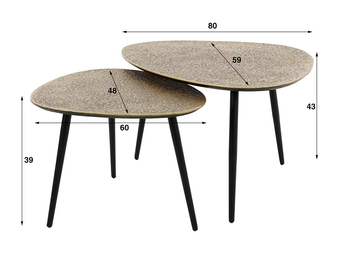 Set - bronze métal - 80 x 59 cm - LAUCA