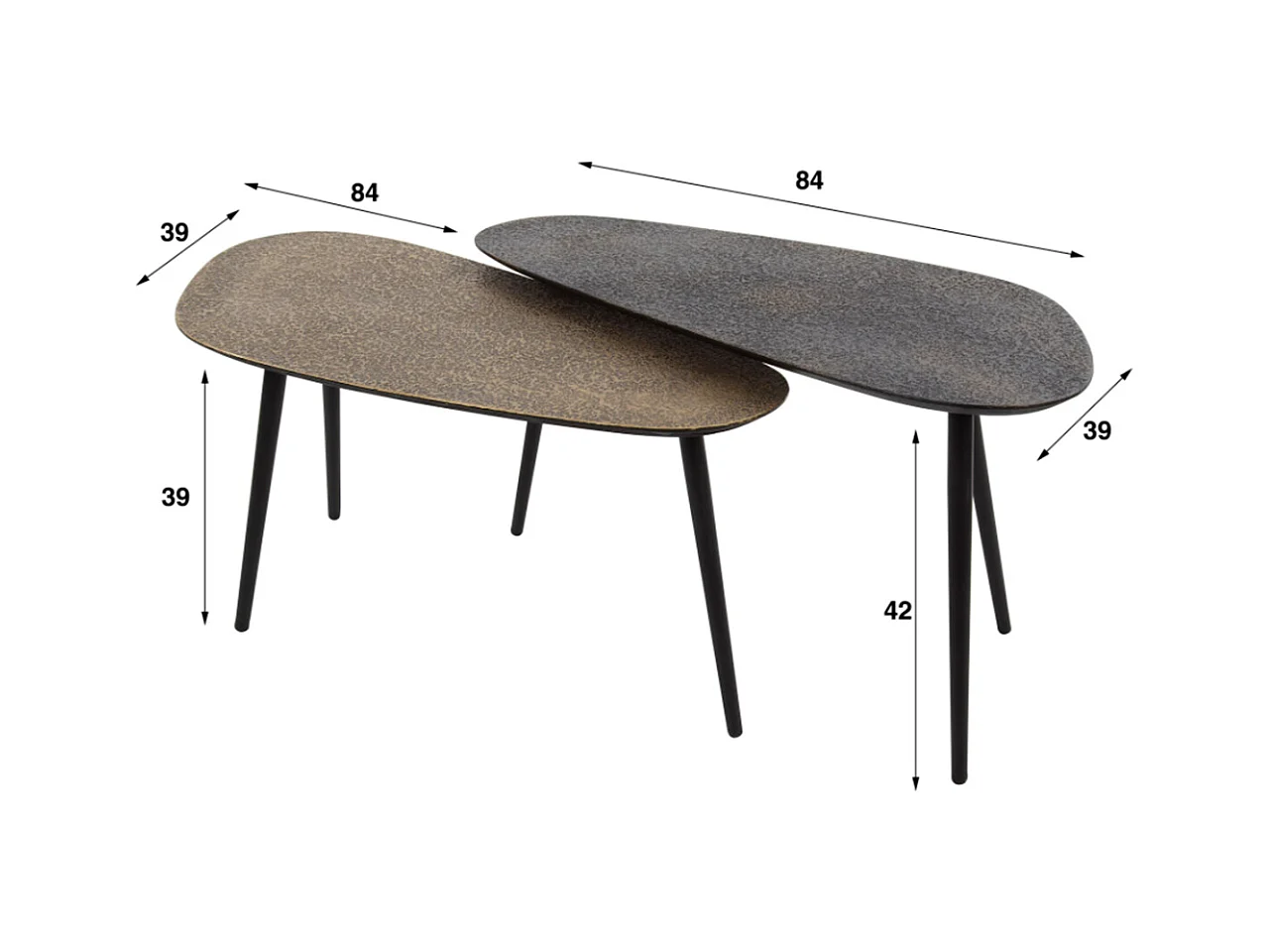 Set - multicolore métal - 84 x 39 cm - LAUCA