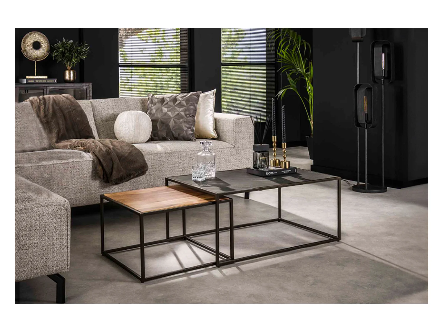 Set - marrone pietra - 90 x 60 cm - NUKA