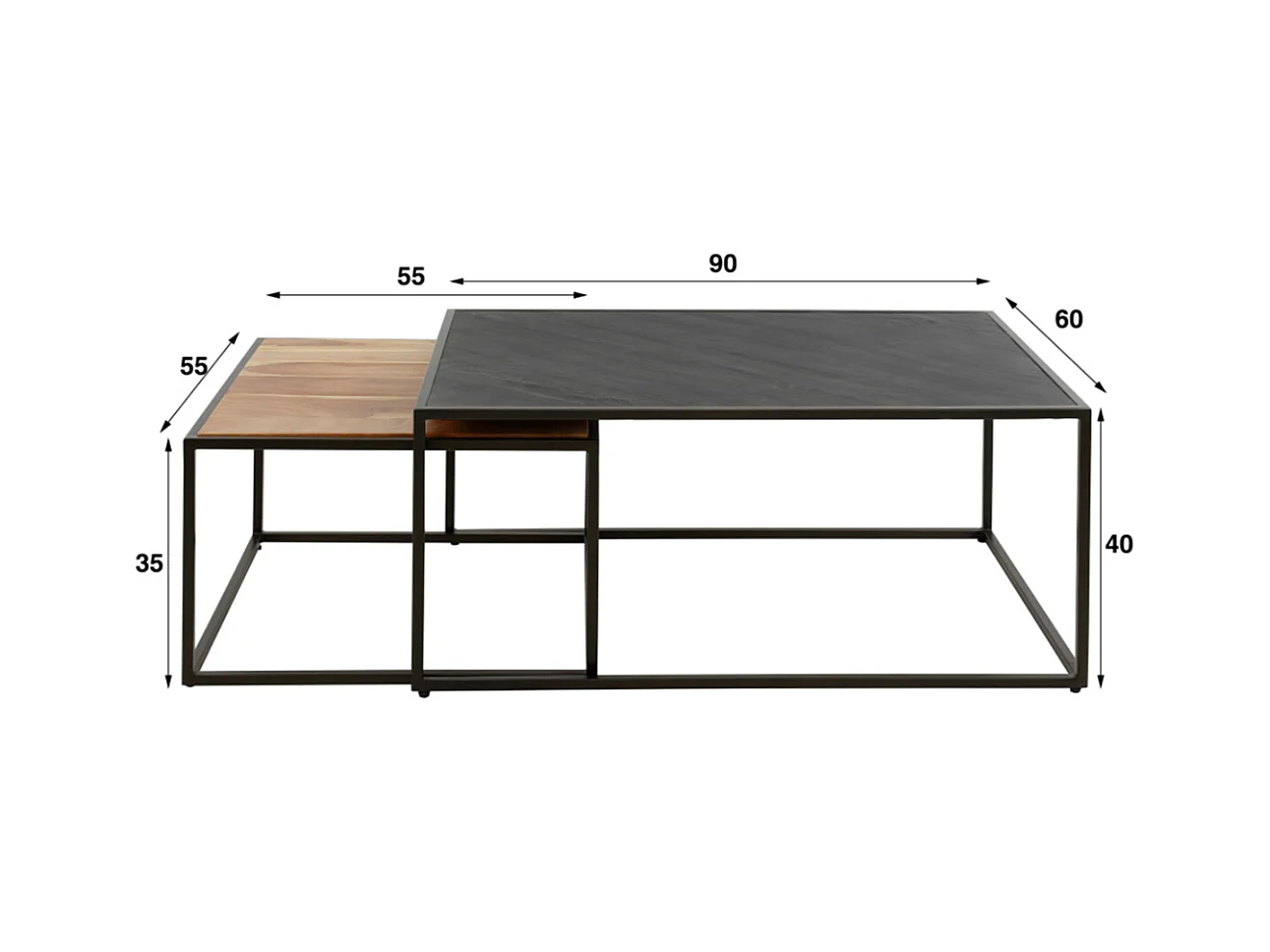 Set - marrone pietra - 90 x 60 cm - NUKA