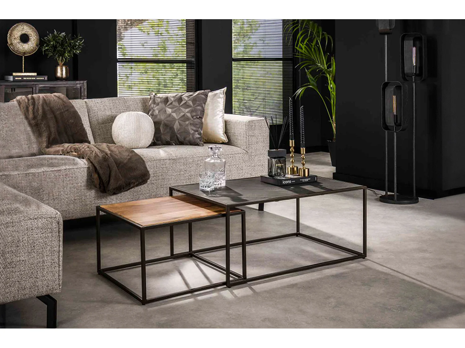 Set - marron pierre - 90 x 60 cm - NUKA