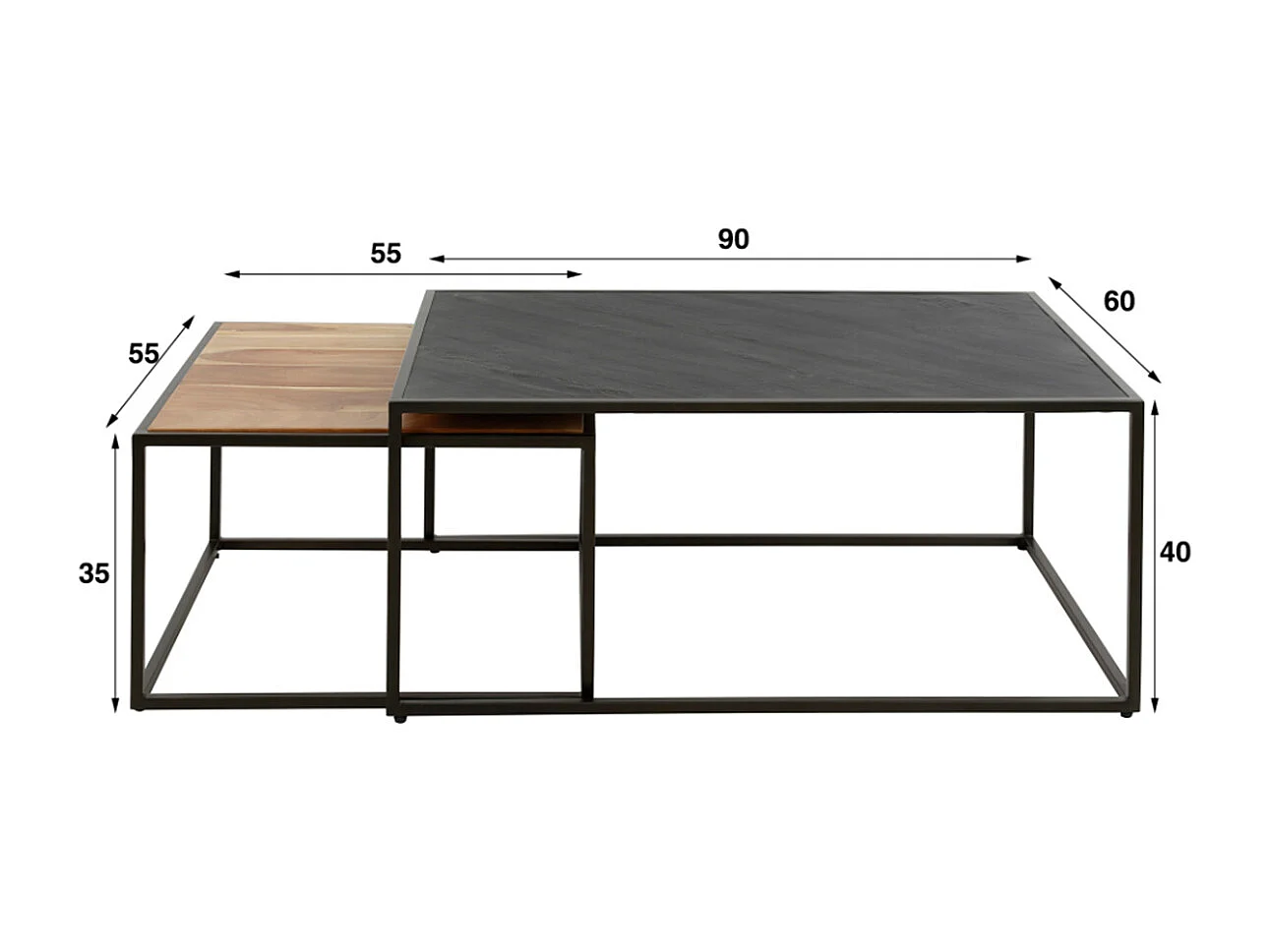 Set - marron pierre - 90 x 60 cm - NUKA