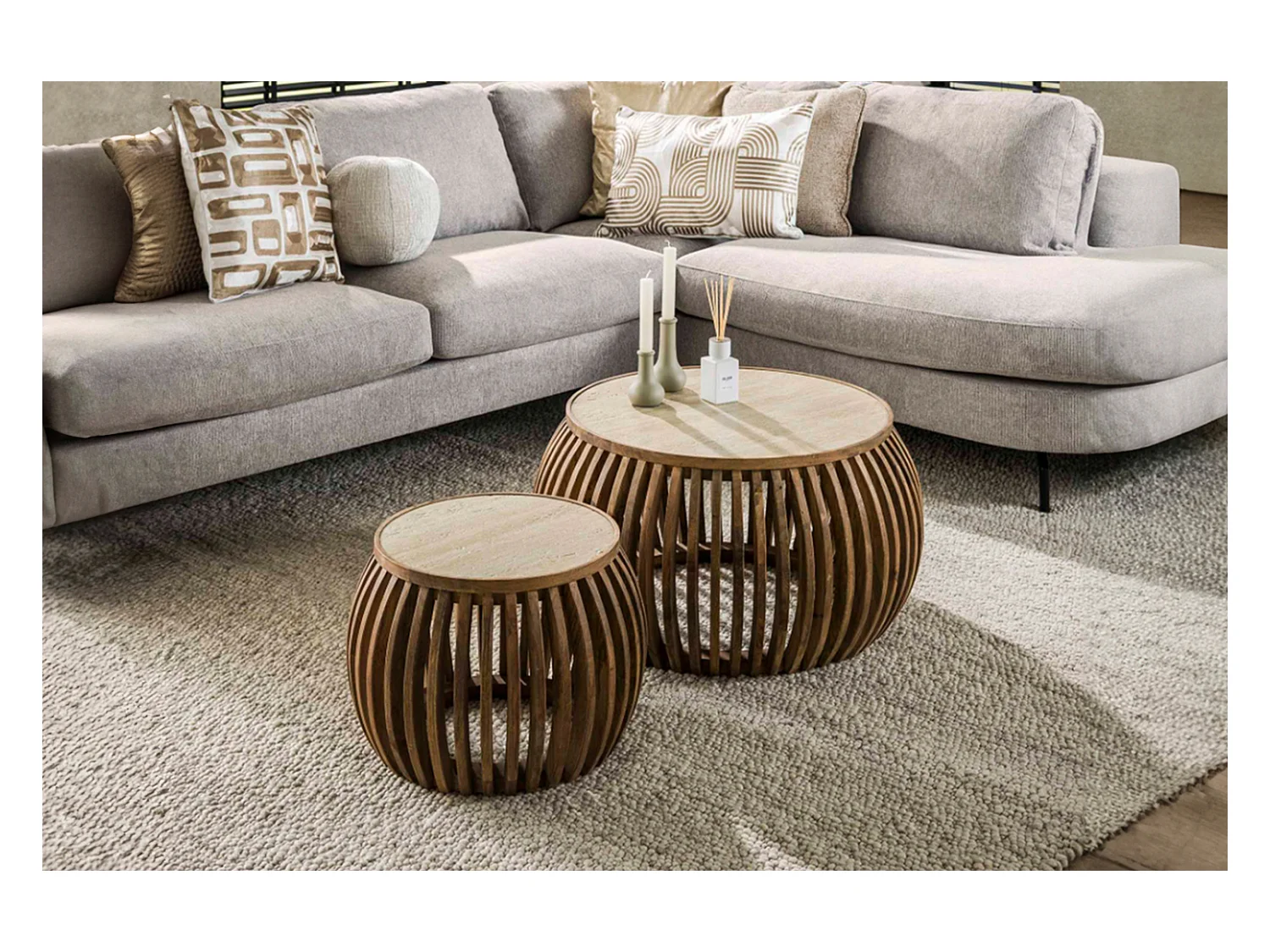 Set - Weiß Keramik - 75 x 75 cm - ATUEL