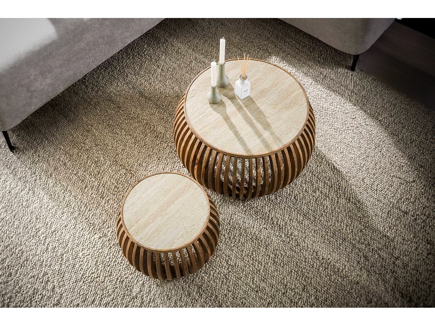 Set - Weiß Keramik - 75 x 75 cm - ATUEL