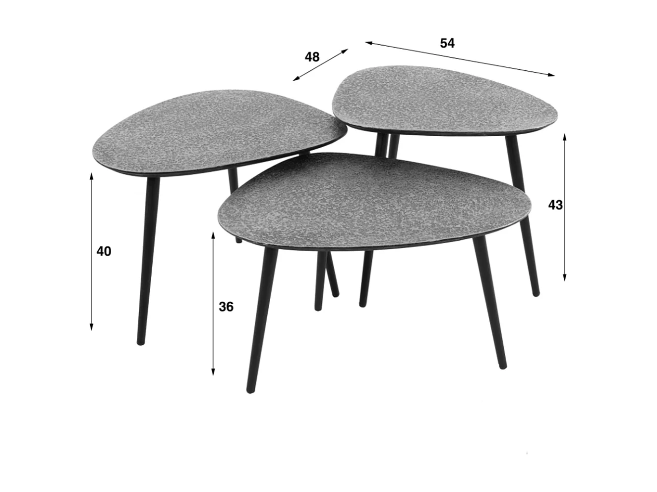 Set - bronze métal - 54 x 48 cm - LAUCA