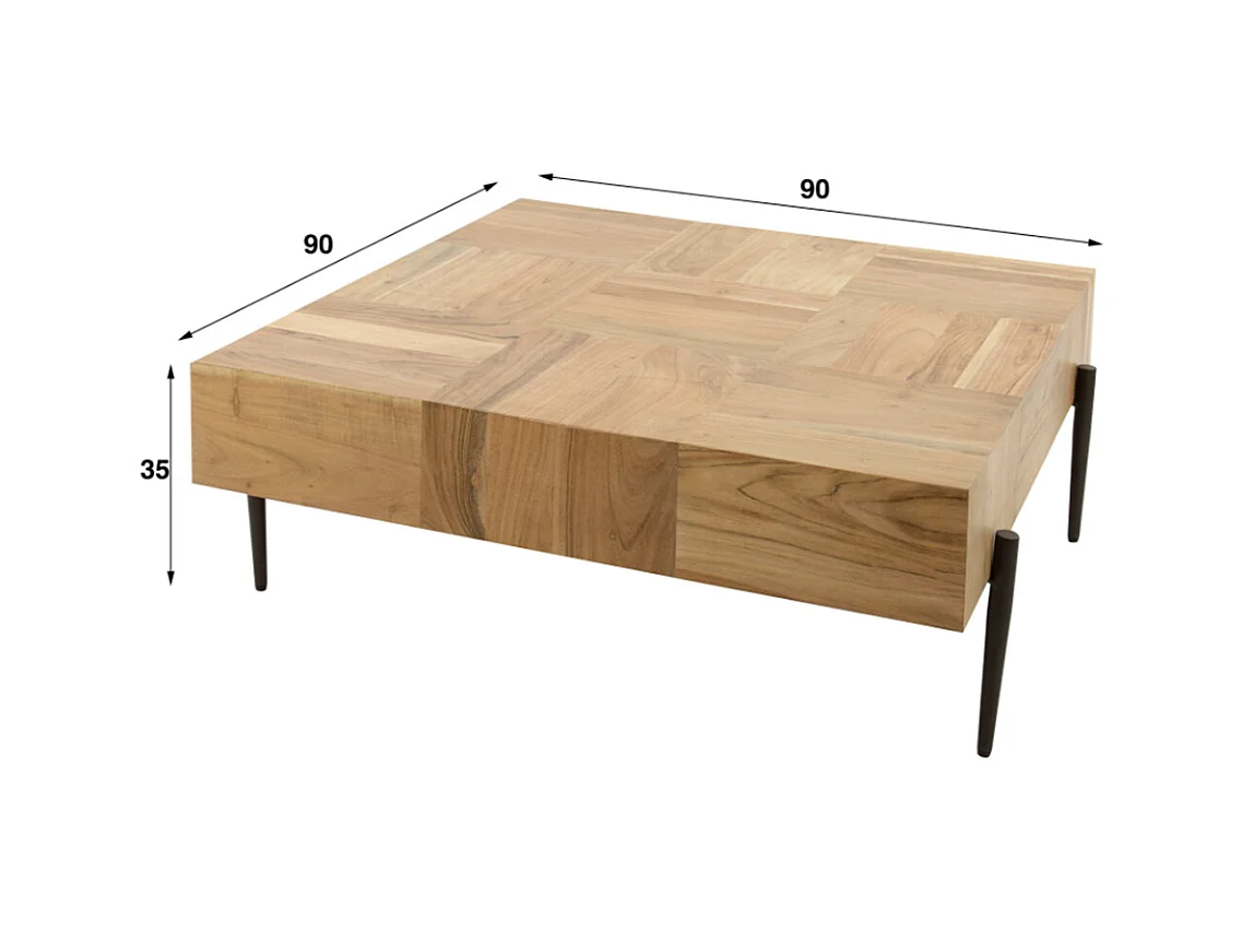 - Bruin Hout - 90 x 90 cm - RICE