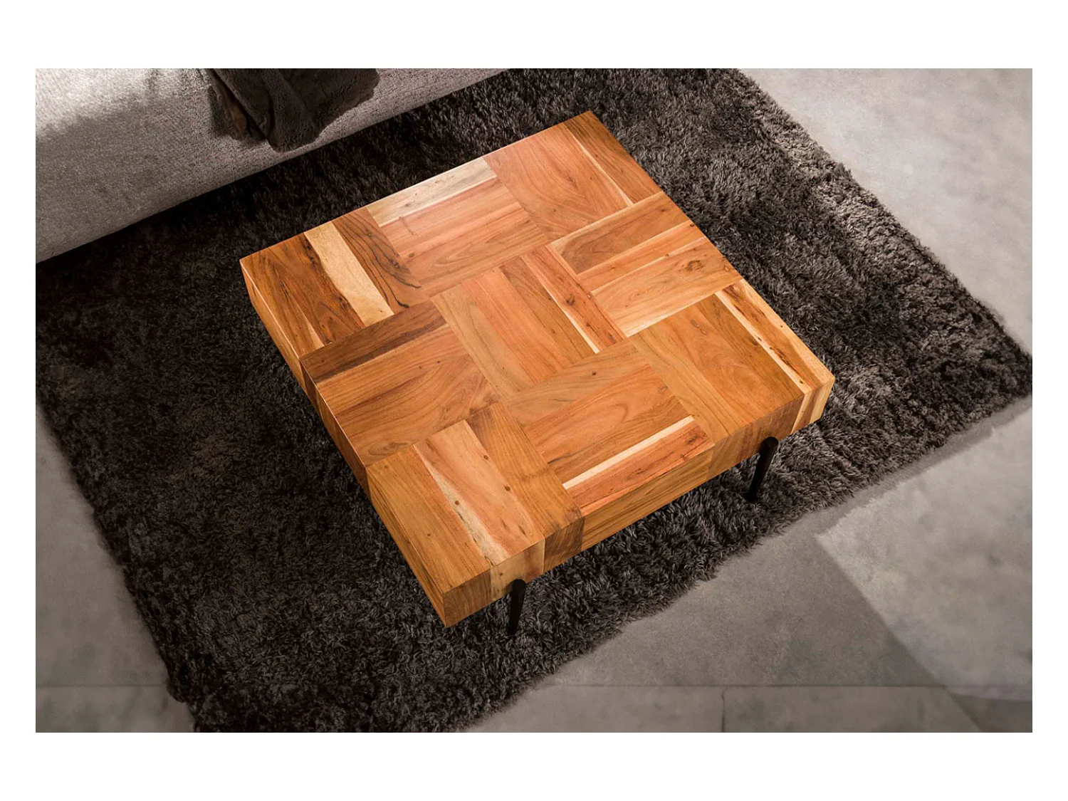 - Bruin Hout - 90 x 90 cm - RICE