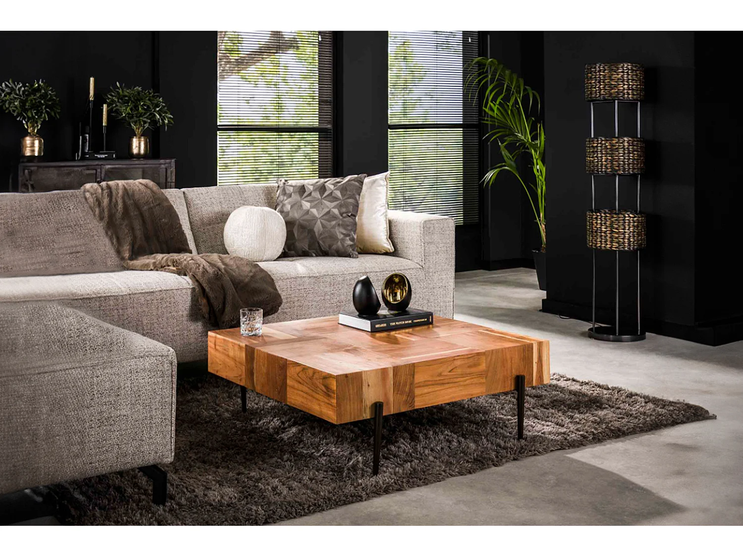 - marron Bois - 90 x 90 cm - RICE