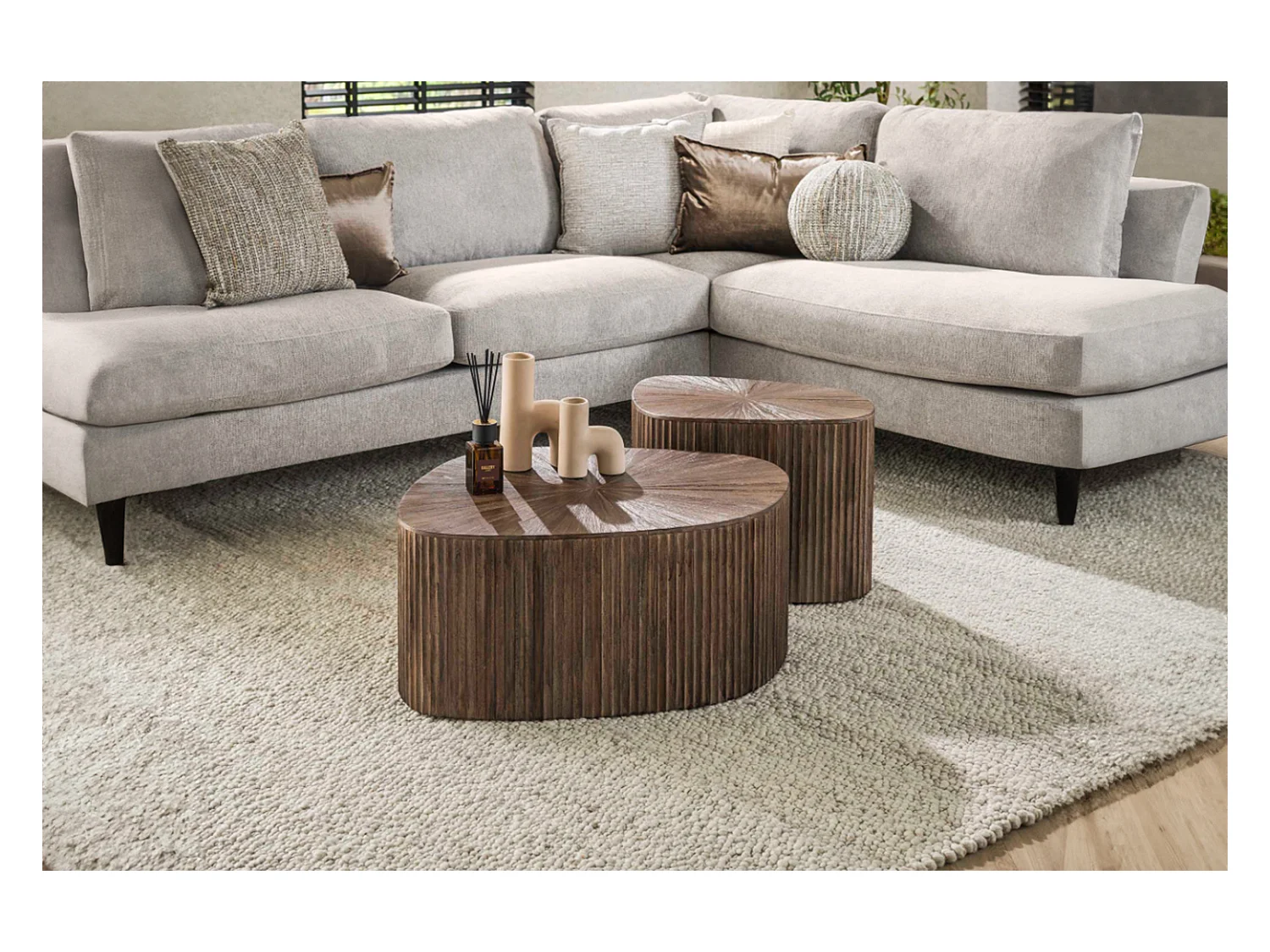 Set - Braun Holz - 73 x 68 cm - INKA