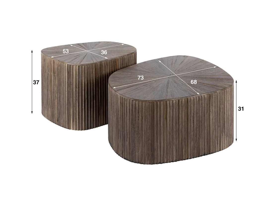 Set - Braun Holz - 73 x 68 cm - INKA