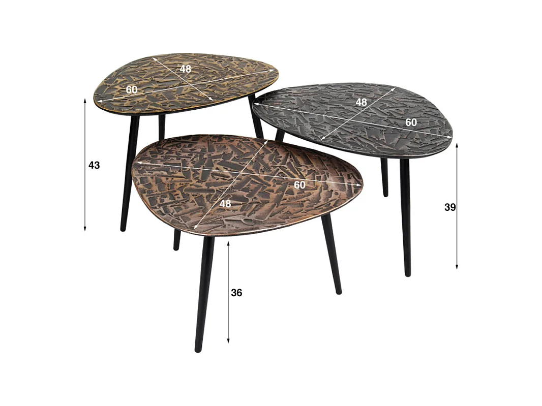 Set - multicolore métal - 60 x 48 cm - YATA